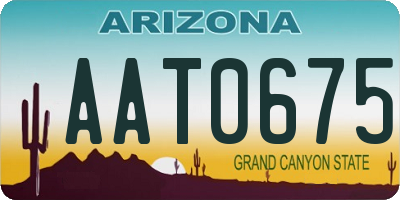 AZ license plate AAT0675