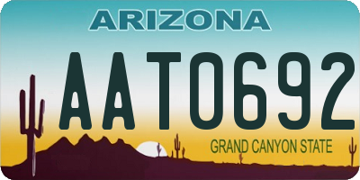 AZ license plate AAT0692