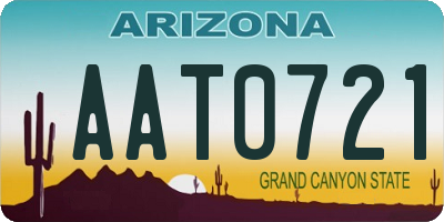 AZ license plate AAT0721
