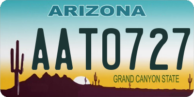 AZ license plate AAT0727