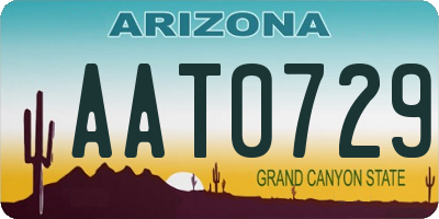 AZ license plate AAT0729