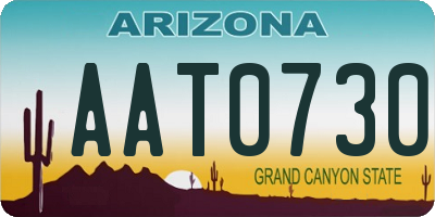 AZ license plate AAT0730