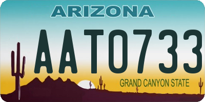 AZ license plate AAT0733