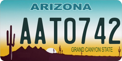 AZ license plate AAT0742