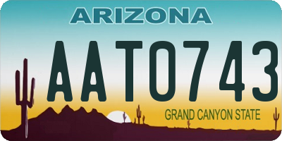 AZ license plate AAT0743
