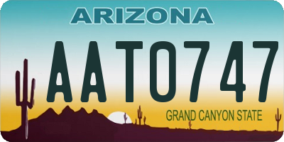 AZ license plate AAT0747