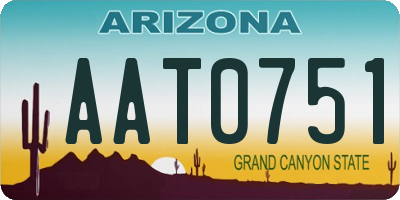 AZ license plate AAT0751