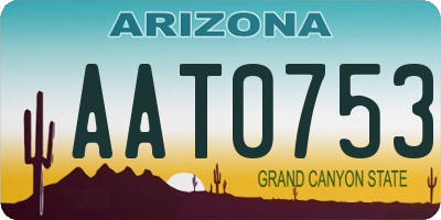 AZ license plate AAT0753