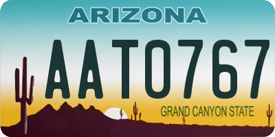 AZ license plate AAT0767