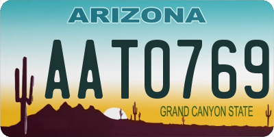 AZ license plate AAT0769