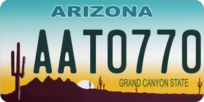 AZ license plate AAT0770