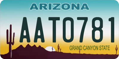 AZ license plate AAT0781