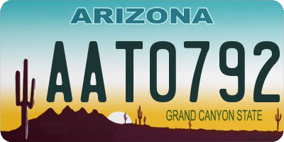 AZ license plate AAT0792