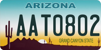 AZ license plate AAT0802