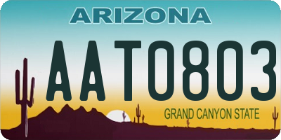 AZ license plate AAT0803