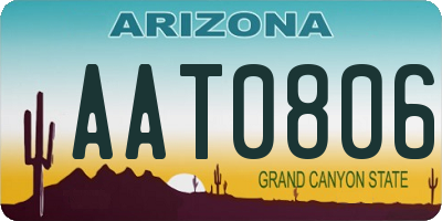 AZ license plate AAT0806