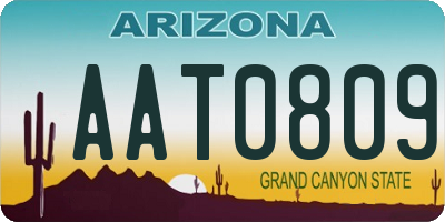 AZ license plate AAT0809