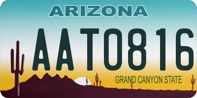 AZ license plate AAT0816