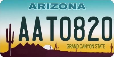 AZ license plate AAT0820