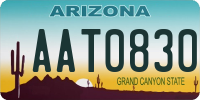 AZ license plate AAT0830