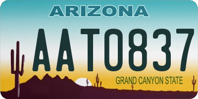 AZ license plate AAT0837