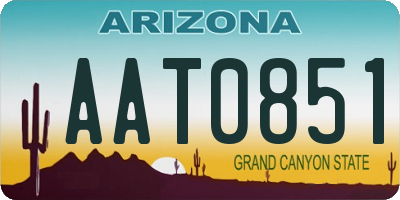 AZ license plate AAT0851