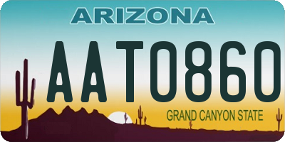 AZ license plate AAT0860