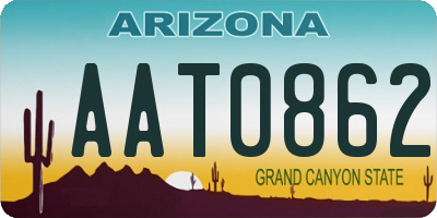 AZ license plate AAT0862
