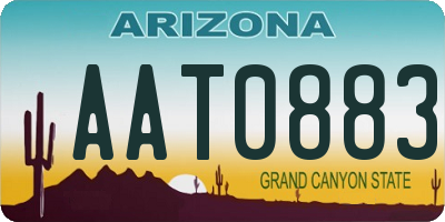 AZ license plate AAT0883