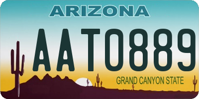 AZ license plate AAT0889