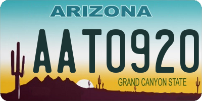 AZ license plate AAT0920