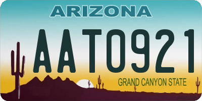 AZ license plate AAT0921
