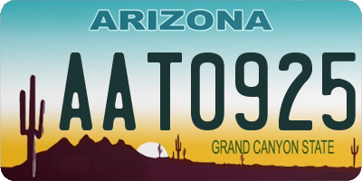 AZ license plate AAT0925