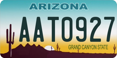 AZ license plate AAT0927