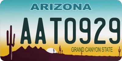 AZ license plate AAT0929