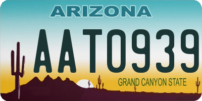 AZ license plate AAT0939