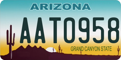 AZ license plate AAT0958