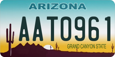 AZ license plate AAT0961