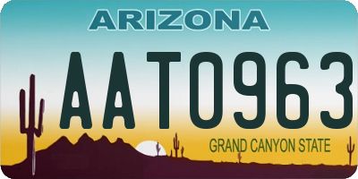 AZ license plate AAT0963