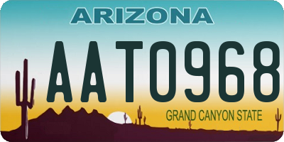AZ license plate AAT0968