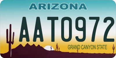 AZ license plate AAT0972