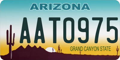 AZ license plate AAT0975