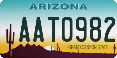 AZ license plate AAT0982