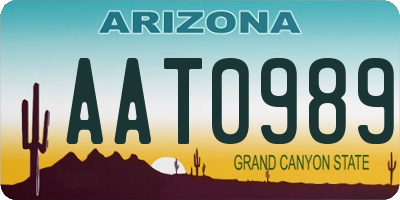 AZ license plate AAT0989