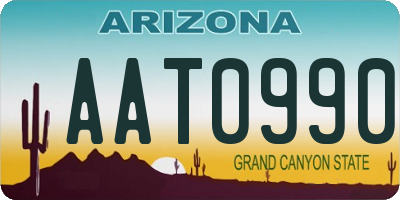 AZ license plate AAT0990