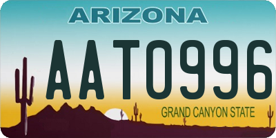 AZ license plate AAT0996