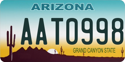 AZ license plate AAT0998