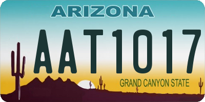 AZ license plate AAT1017