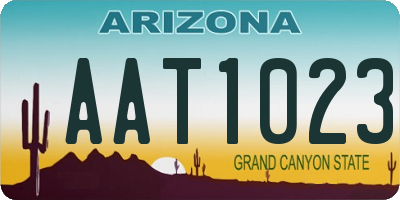AZ license plate AAT1023