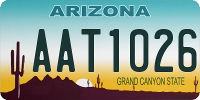 AZ license plate AAT1026